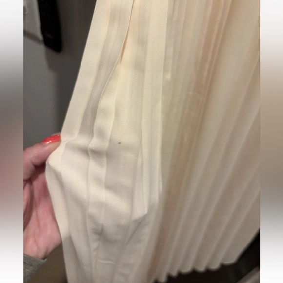 ASOS ARRANGE contrast fabric sculpted maxi dress w/ pleat skirt black cream Sz 2 - Picture 4 of 12